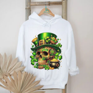 Sugar Skull Leprechaun with Gold Coins and Shamrocks St. Paddy's Day Tee