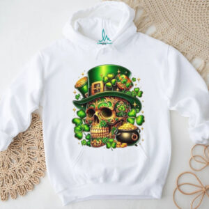 Sugar Skull Leprechaun with Gold Coins and Shamrocks St. Paddy's Day Tee