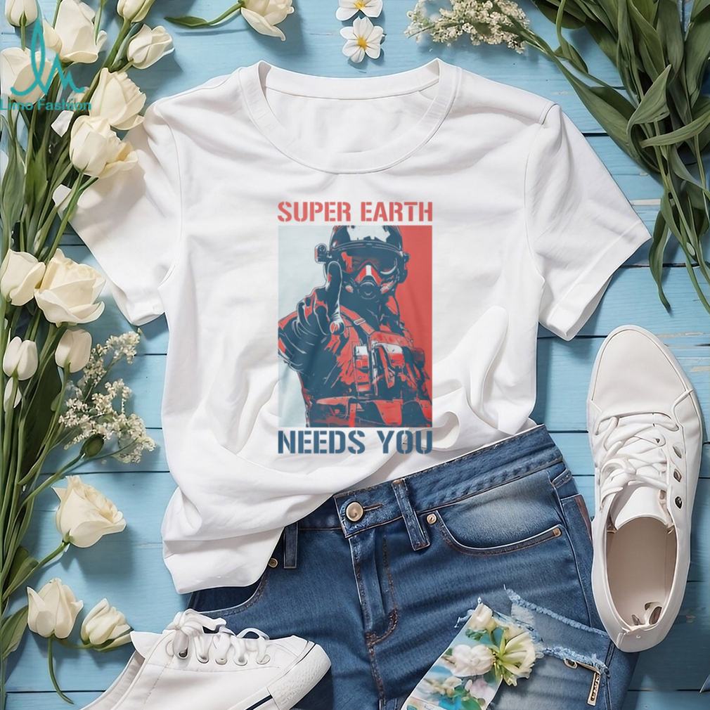 Super Earth Needs You Retro Propaganda Helldivers Poster Shirt Super Earth Needs You Retro Propaganda Helldivers Poster Shirt