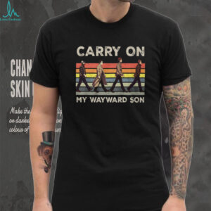 Supernatural Carry On My Wayward Son Retro Sunset Abbey Road Style T Shirt