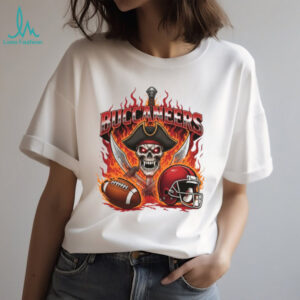 Tampa Bay Buccaneers Skull & Fire Graphic Football T Shirt