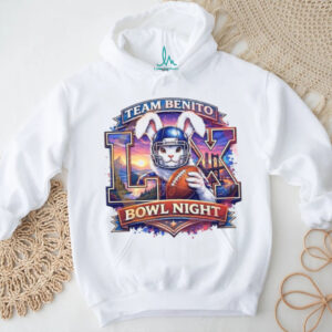 Team Benito Super Bowl Night LX Bunny Football Player Character Art Tee