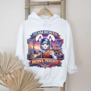 Team Benito Super Bowl Night LX Bunny Football Player Character Art Tee
