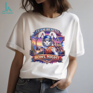 Team Benito Super Bowl Night LX Bunny Football Player Character Art Tee