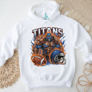 Tennessee Titans Blue Giant Monster Fire & Football Shirt Tennessee Titans Blue Giant Monster Fire & Football Shirt