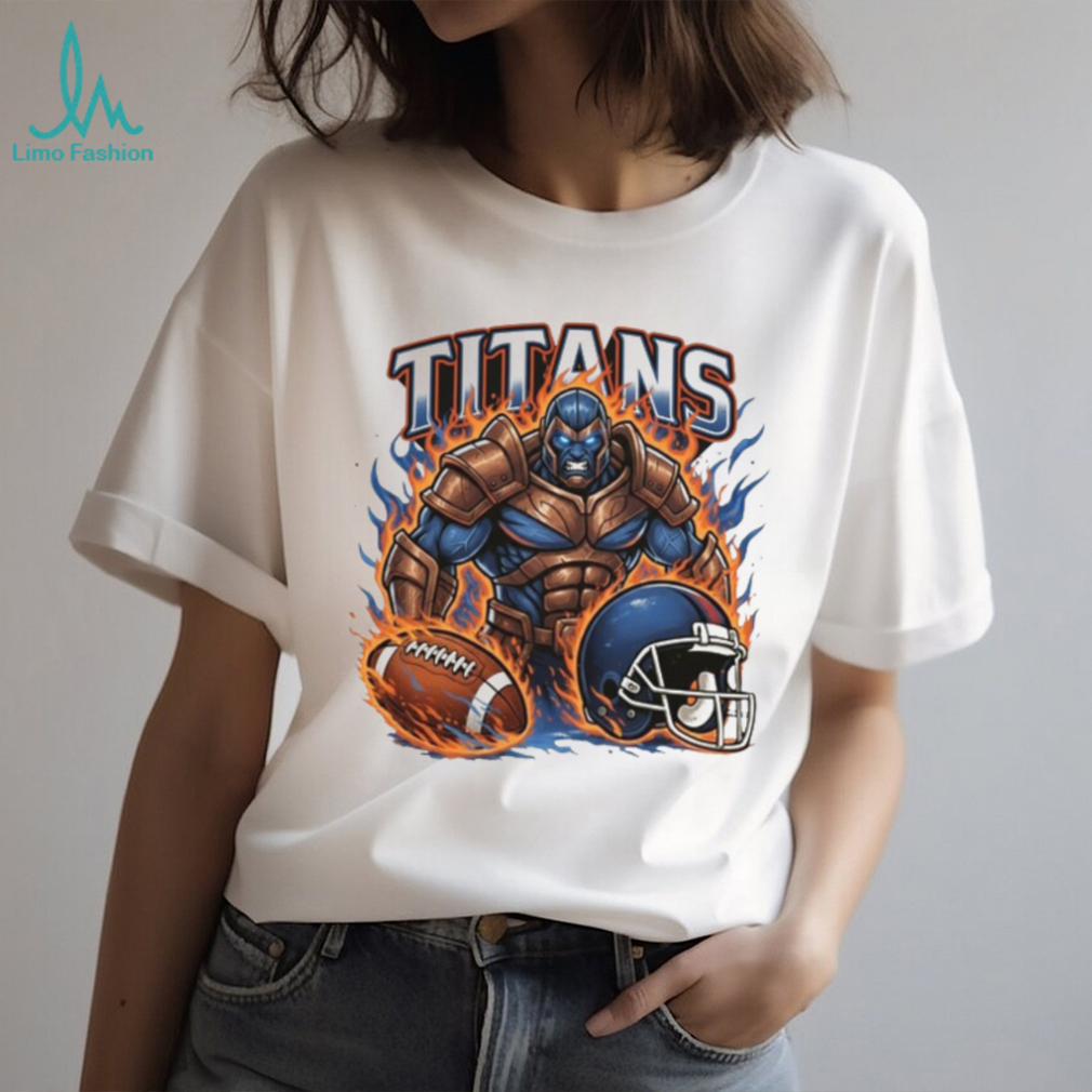 Tennessee Titans Blue Giant Monster Fire & Football Shirt Tennessee Titans Blue Giant Monster Fire & Football Shirt