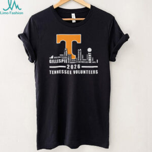 Tennessee Volunteers 2026 Roster Player Names Typography T Shirt