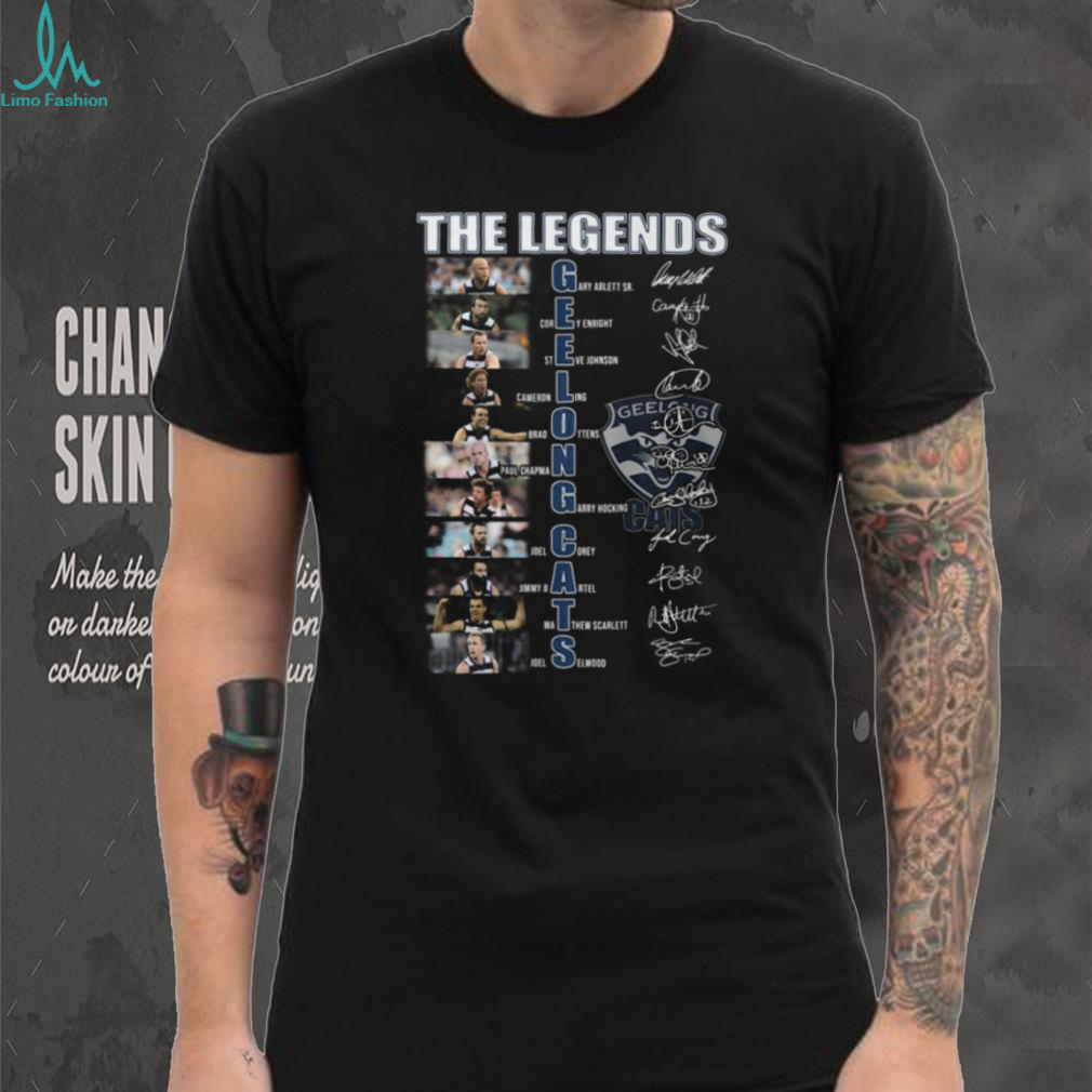 The Legends of Geelong Cats Acrostic Player Signature T Shirt The Legends of Geelong Cats Acrostic Player Signature T Shirt