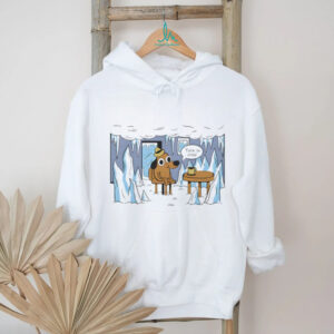 “This is Fine” Dog Meme Winter Ice Cave Version White T Shirt