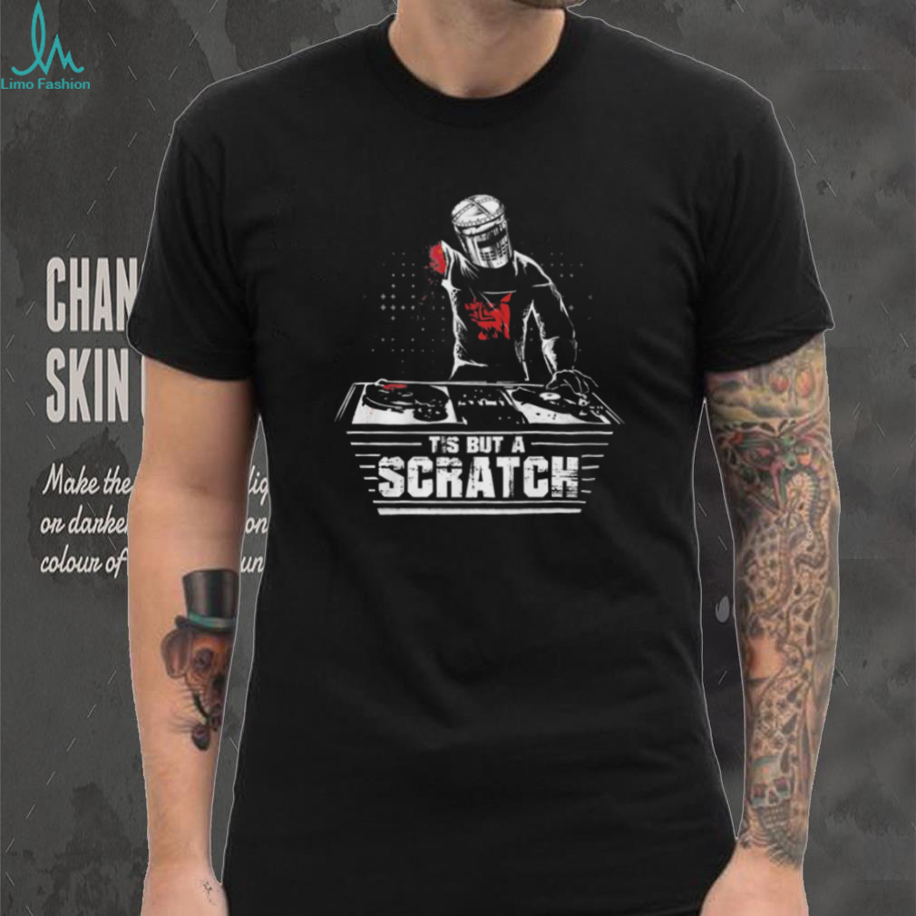 Tis But A Scratch Black Knight DJ T Shirt Monty Python Vinyl Mashup Tis But A Scratch Black Knight DJ T Shirt Monty Python Vinyl Mashup