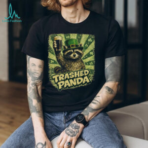 Trashed Panda St. Patrick's Day Drinking Raccoon Leprechaun Hat Shirt