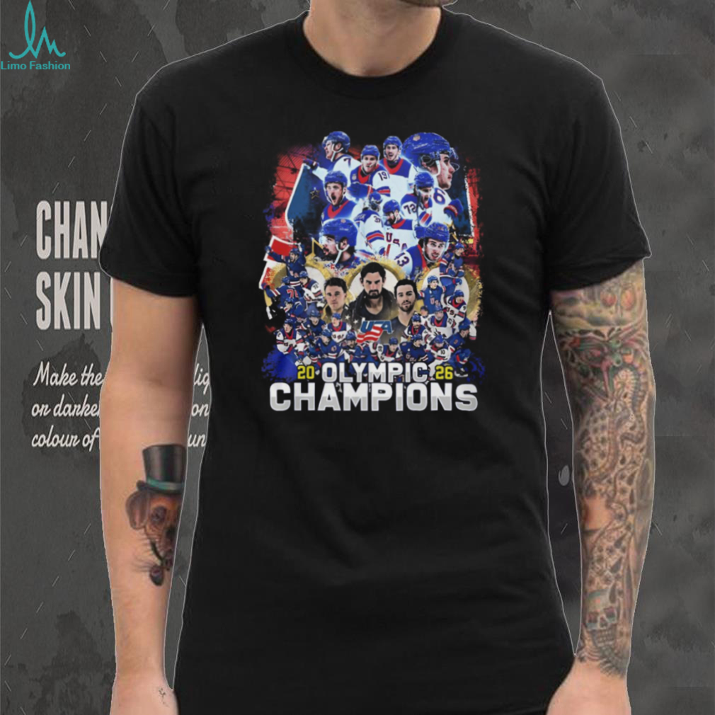 USA Hockey 2026 Olympic Champions Commemorative Team T Shirt USA Hockey 2026 Olympic Champions Commemorative Team T Shirt