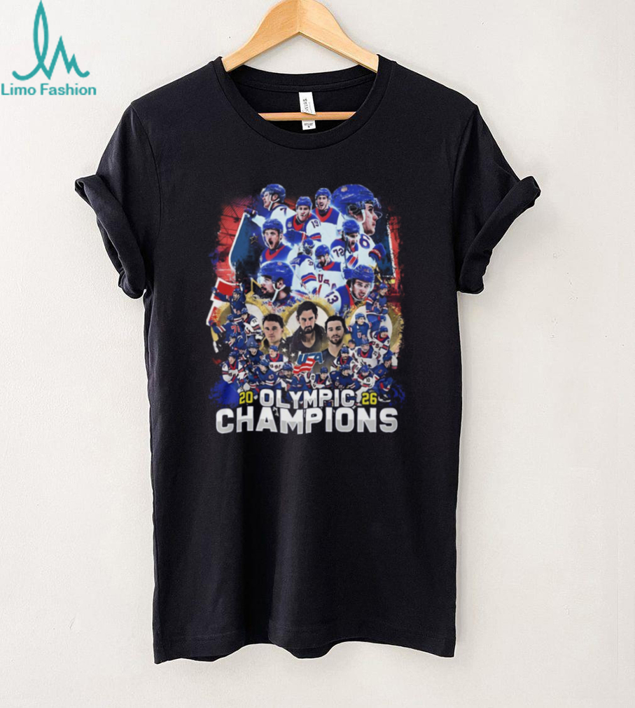 USA Hockey 2026 Olympic Champions Men’s Team Roster T Shirt USA Hockey 2026 Olympic Champions Men’s Team Roster T Shirt