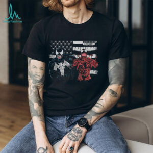 Venom and Carnage Lethal Content Spider Advisory American Flag T Shirt