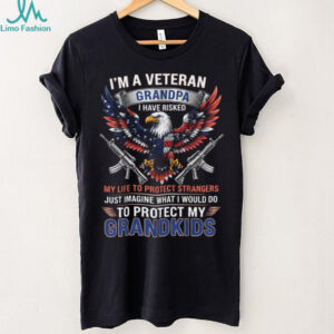 Veteran Grandpa Protect My Grandkids American Eagle T Shirt