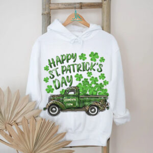Vintage Green Leopard Shamrock Farm Truck St. Patrick's Day T Shirt