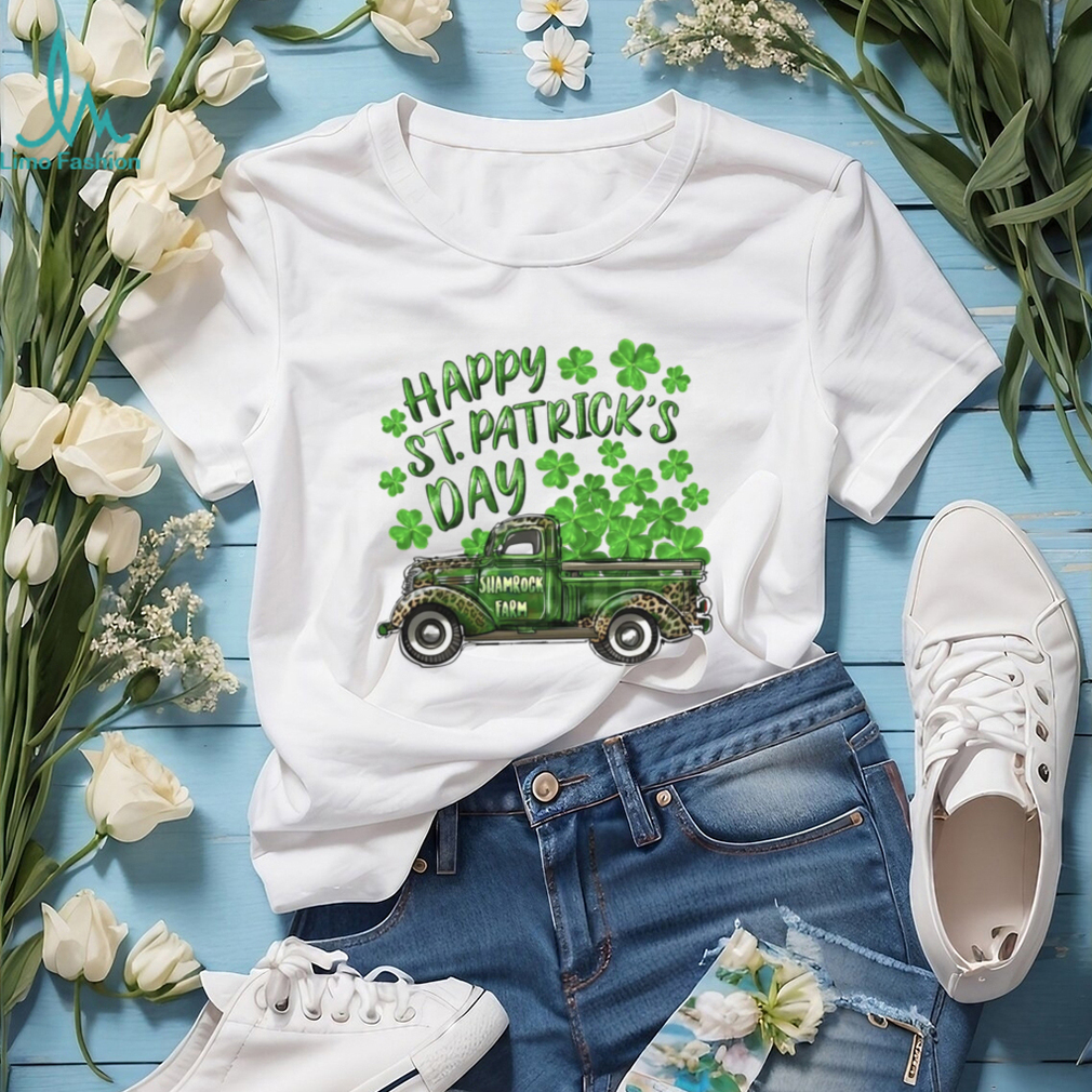 Vintage Green Leopard Shamrock Farm Truck St. Patrick’s Day T Shirt Vintage Green Leopard Shamrock Farm Truck St. Patrick’s Day T Shirt