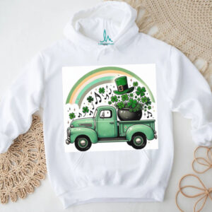 Vintage Green Pickup Truck with Pot of Gold and Shamrocks T Shirt