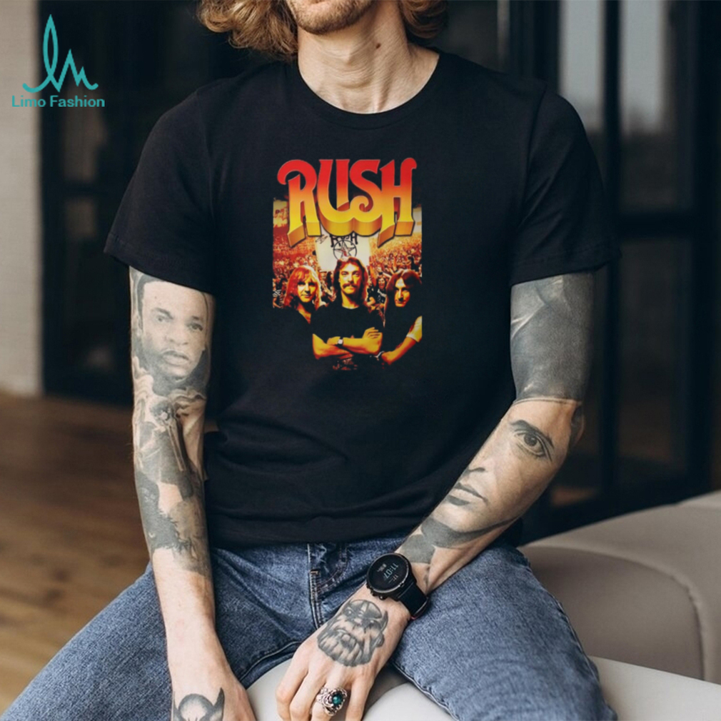 Vintage Rush Band Photo T Shirt Classic Rock Trio Graphic Tee Vintage Rush Band Photo T Shirt Classic Rock Trio Graphic Tee