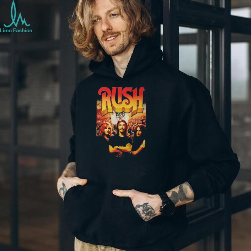 Vintage Rush Band Photo T Shirt Classic Rock Trio Graphic Tee Vintage Rush Band Photo T Shirt Classic Rock Trio Graphic Tee