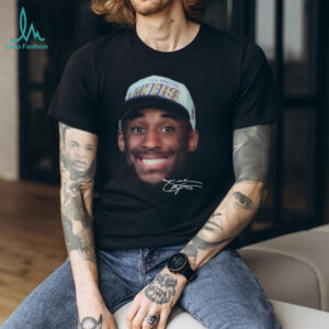 Vintage Young Kobe Bryant Smiling Face with Signature Graphic T Shirt Vintage Young Kobe Bryant Smiling Face with Signature Graphic T Shirt