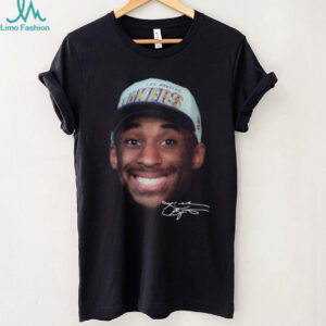 Vintage Young Kobe Bryant Smiling Face with Signature Graphic T Shirt