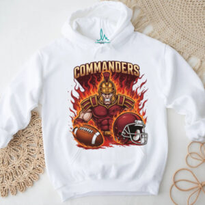 Washington Commanders Roman Centurion Fire & Football Tee Washington Commanders Roman Centurion Fire & Football Tee