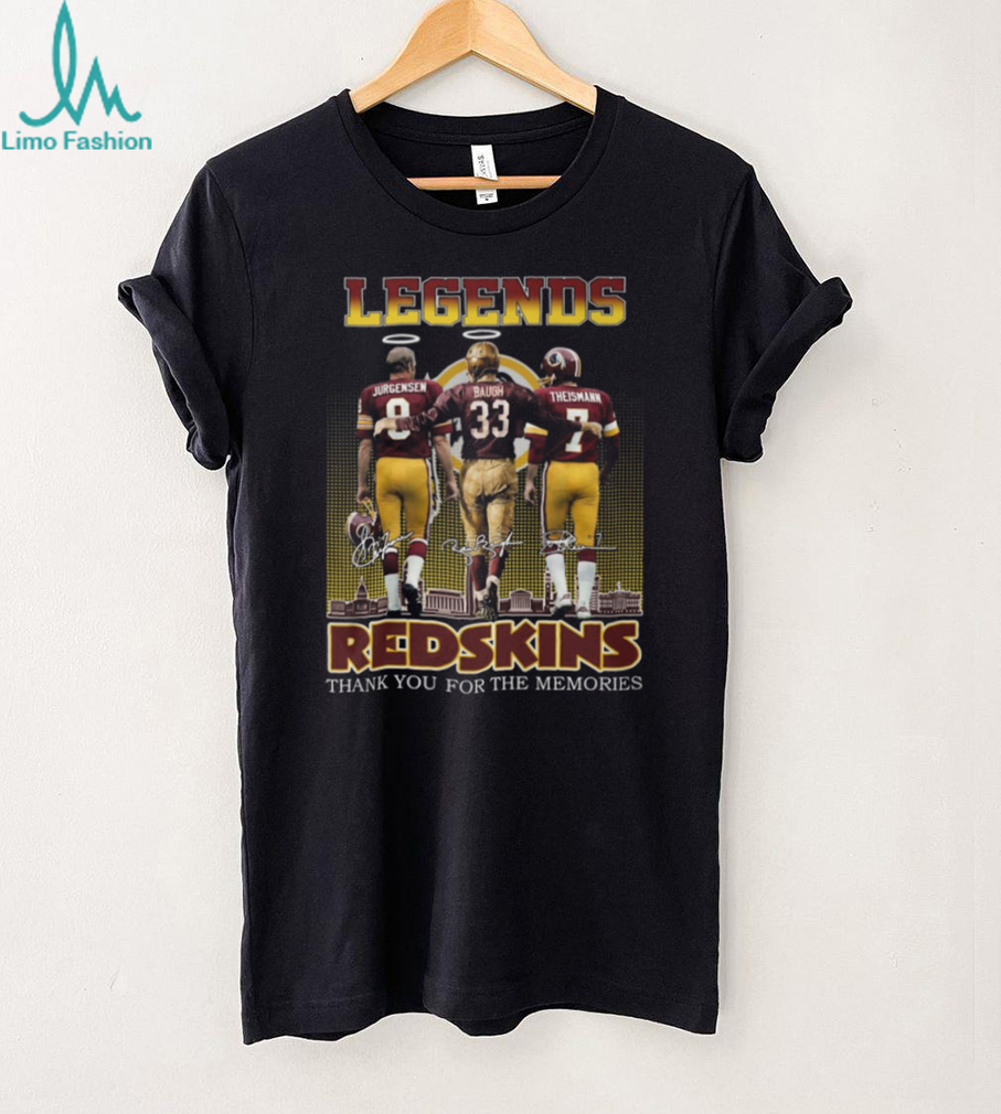 Washington Redskins Legends Jurgensen Baugh Theismann Memories T Shirt Washington Redskins Legends Jurgensen Baugh Theismann Memories T Shirt