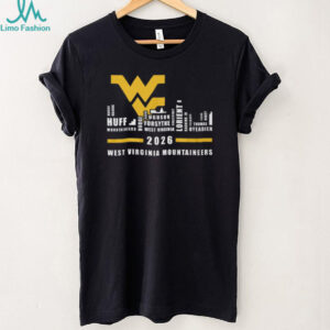 West Virginia Mountaineers 2026 Team Player Names Skyline T Shirt