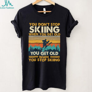 You Don't Stop Skiing When You Get Old Vintage Sunset T Shirt
