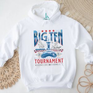 2026 Big Ten Men's Basketball Tournament Chicago Skyline White T shirt
