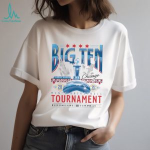 2026 Big Ten Men's Basketball Tournament Chicago Skyline White T shirt