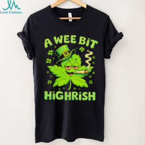 A Wee Bit Highrish Funny St. Patrick's Day Weed Leaf Leprechaun T Shirt