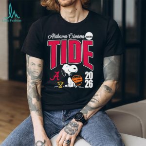 Alabama Crimson Tide Snoopy 2026 NCAA Basketball Red Logo T shirt Alabama Crimson Tide Snoopy 2026 NCAA Basketball Red Logo T shirt