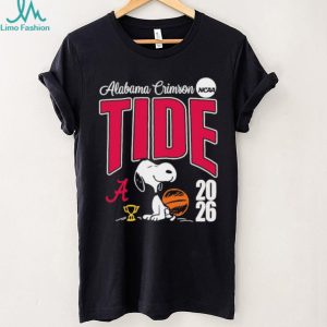 Alabama Crimson Tide Snoopy 2026 NCAA Basketball Red Logo T shirt