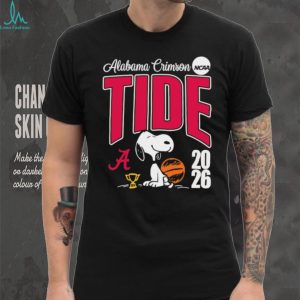 Alabama Crimson Tide Snoopy 2026 NCAA Basketball Red Logo T shirt