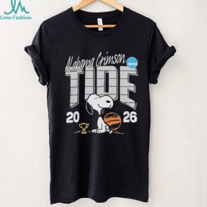 Alabama Crimson Tide Snoopy 2026 NCAA Basketball White Logo T shirt