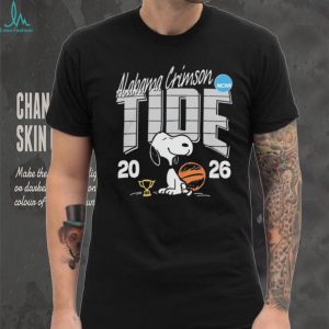 Alabama Crimson Tide Snoopy 2026 NCAA Basketball White Logo T shirt
