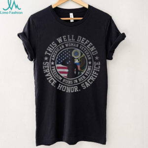 American Woman Veteran Freedom Runs In Her Veins Patriotic T Shirt
