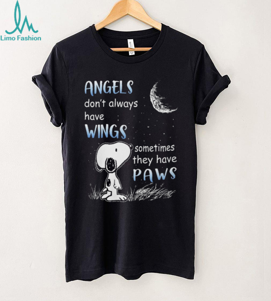 Angels Don’t Always Have Wings Snoopy Dog Paws Black T Shirt Angels Don’t Always Have Wings Snoopy Dog Paws Black T Shirt