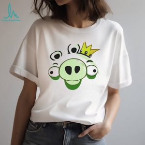 Angry Birds King Pig Large Graphic Face White T Shirt