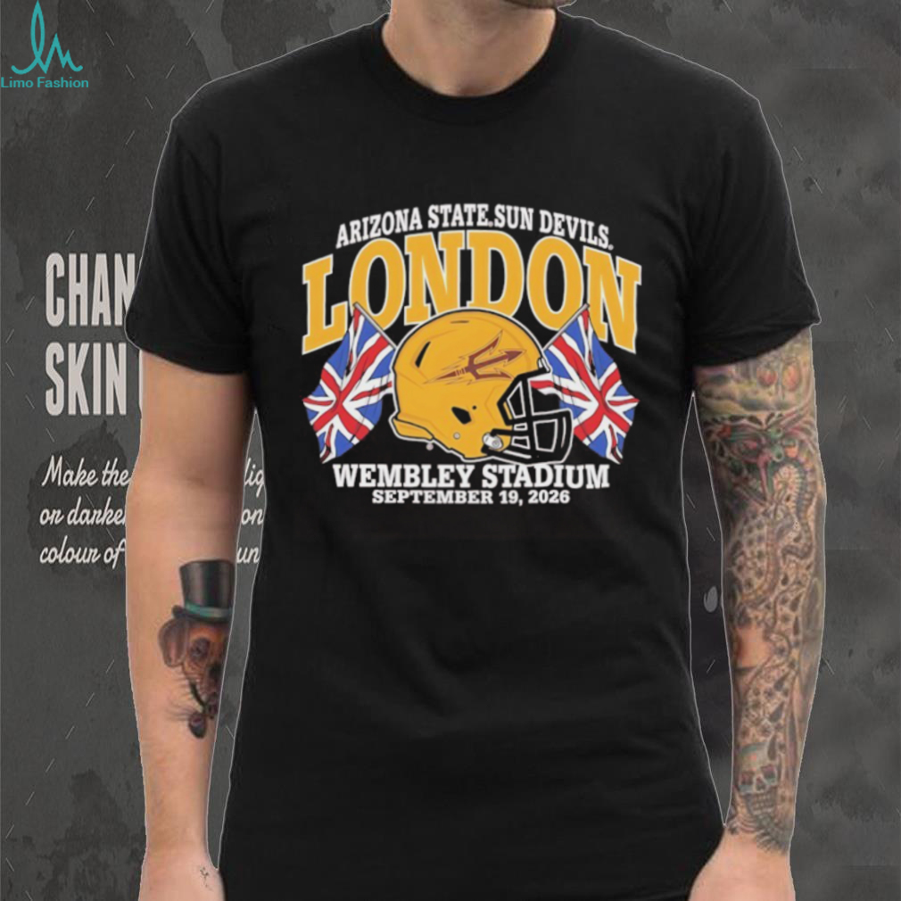 Arizona State Sun Devils London Wembley Stadium September 19 2026 Football Black T shirt Arizona State Sun Devils London Wembley Stadium September 19 2026 Football Black T shirt