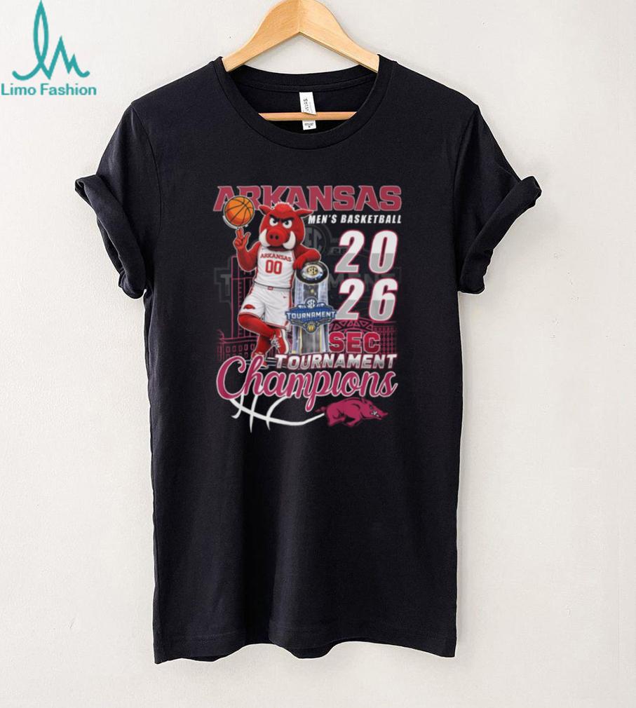 Arkansas Razorbacks 2026 SEC Champions Mascot Big Red Trophy Men’s Basketball T Shirt Arkansas Razorbacks 2026 SEC Champions Mascot Big Red Trophy Men’s Basketball T Shirt