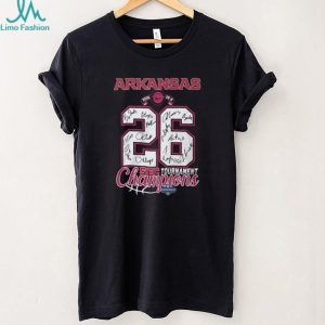 Arkansas Razorbacks 2026 SEC Tournament Champions Signature Jersey Number T Shirt