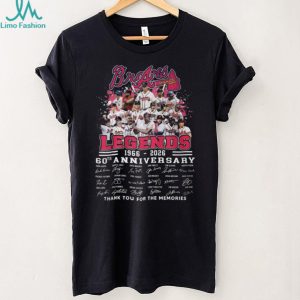 Atlanta Braves 60th Anniversary 1966 2026 Legends Signatures T Shirt