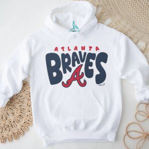 Atlanta Braves Heather Oatmeal Retro Script Pullover T shirt