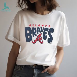 Atlanta Braves Heather Oatmeal Retro Script Pullover T shirt