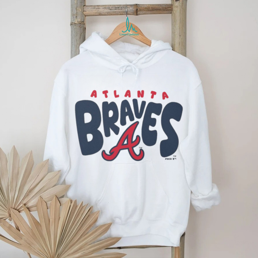 Atlanta Braves Heather Oatmeal Retro Script Pullover T shirt Atlanta Braves Heather Oatmeal Retro Script Pullover T shirt