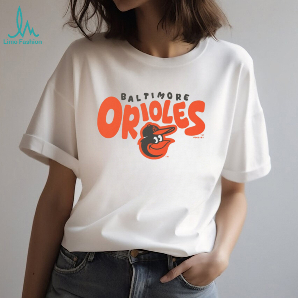 Baltimore Orioles Heather Oatmeal Cartoon Logo Pullover T shirt Baltimore Orioles Heather Oatmeal Cartoon Logo Pullover T shirt