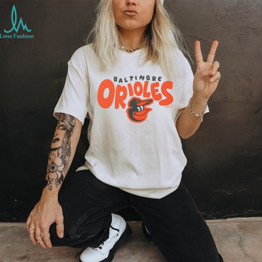 Baltimore Orioles Heather Oatmeal Cartoon Logo Pullover T shirt Baltimore Orioles Heather Oatmeal Cartoon Logo Pullover T shirt